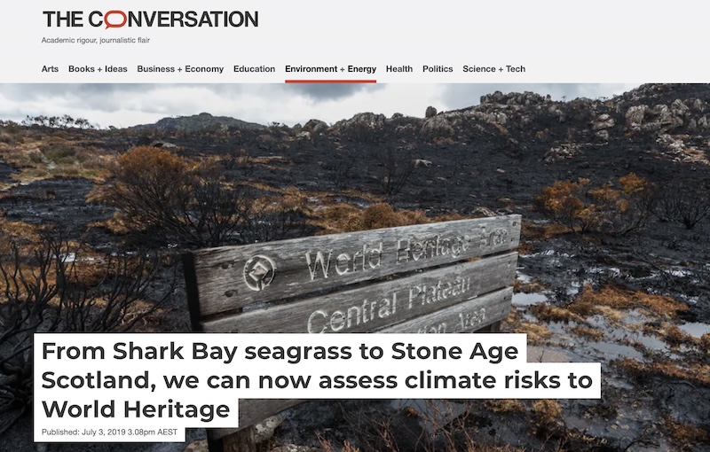 From Shark Bay seagrass to Stone Age Scotland, we can now assess climate risks to World Heritage
